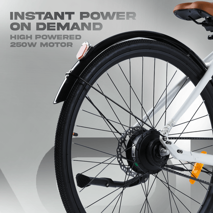 Cadence GL – Best Belt Drive Electric Cycle in India | White - Aoki