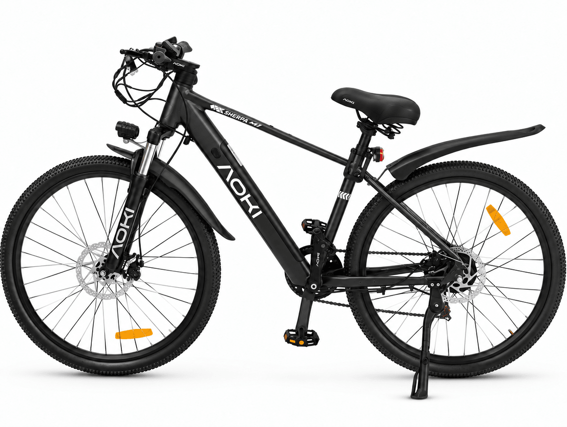 Sherpa M1 – Best Electric Mountain Bike in India | Black - Aoki