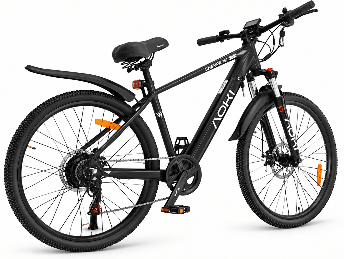 Sherpa M1 – Best Electric Mountain Bike in India | Black - Aoki
