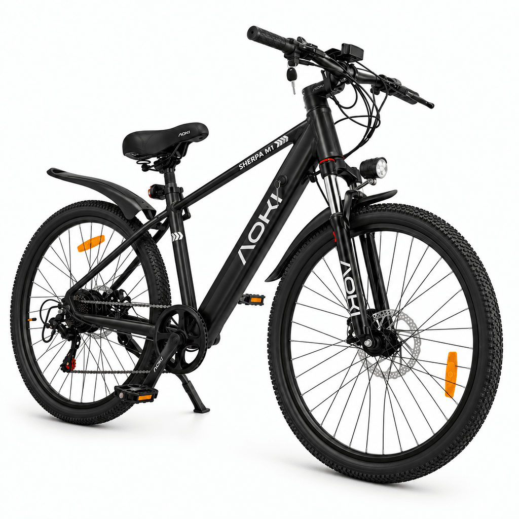 Sherpa M1 – Best Electric Mountain Bike in India | Black - Aoki