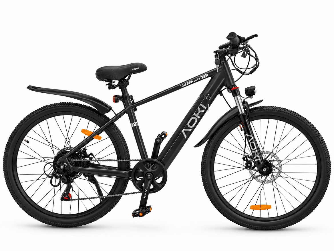 Sherpa M1 – Best Electric Mountain Bike in India | Black - Aoki