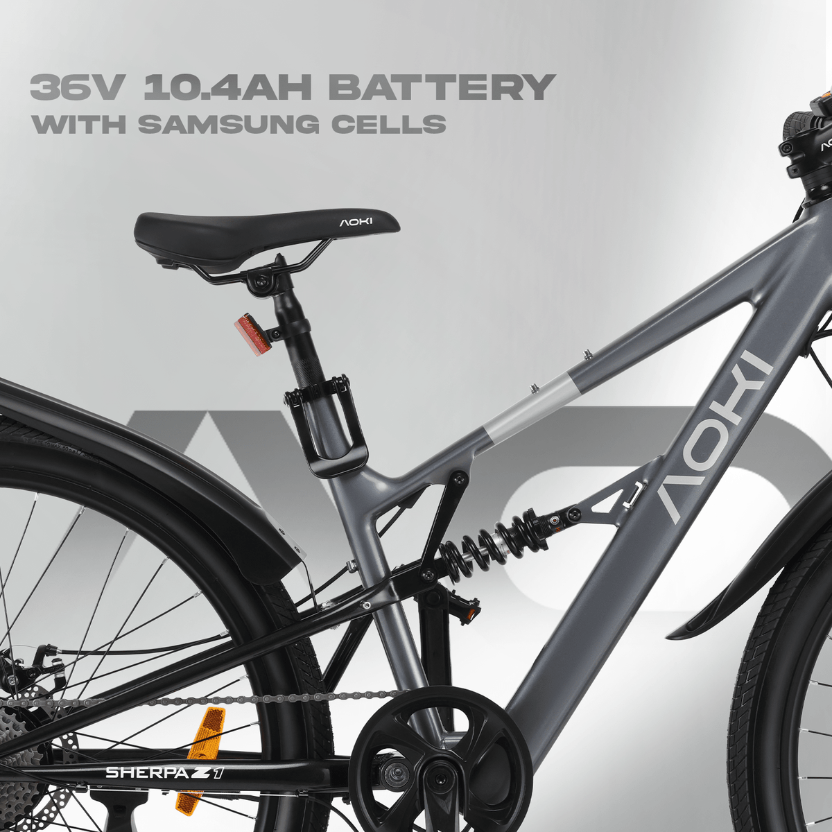 Sherpa Z1 – Best Budget Electric Mountain Bike in India | Metallic Grey - Aoki