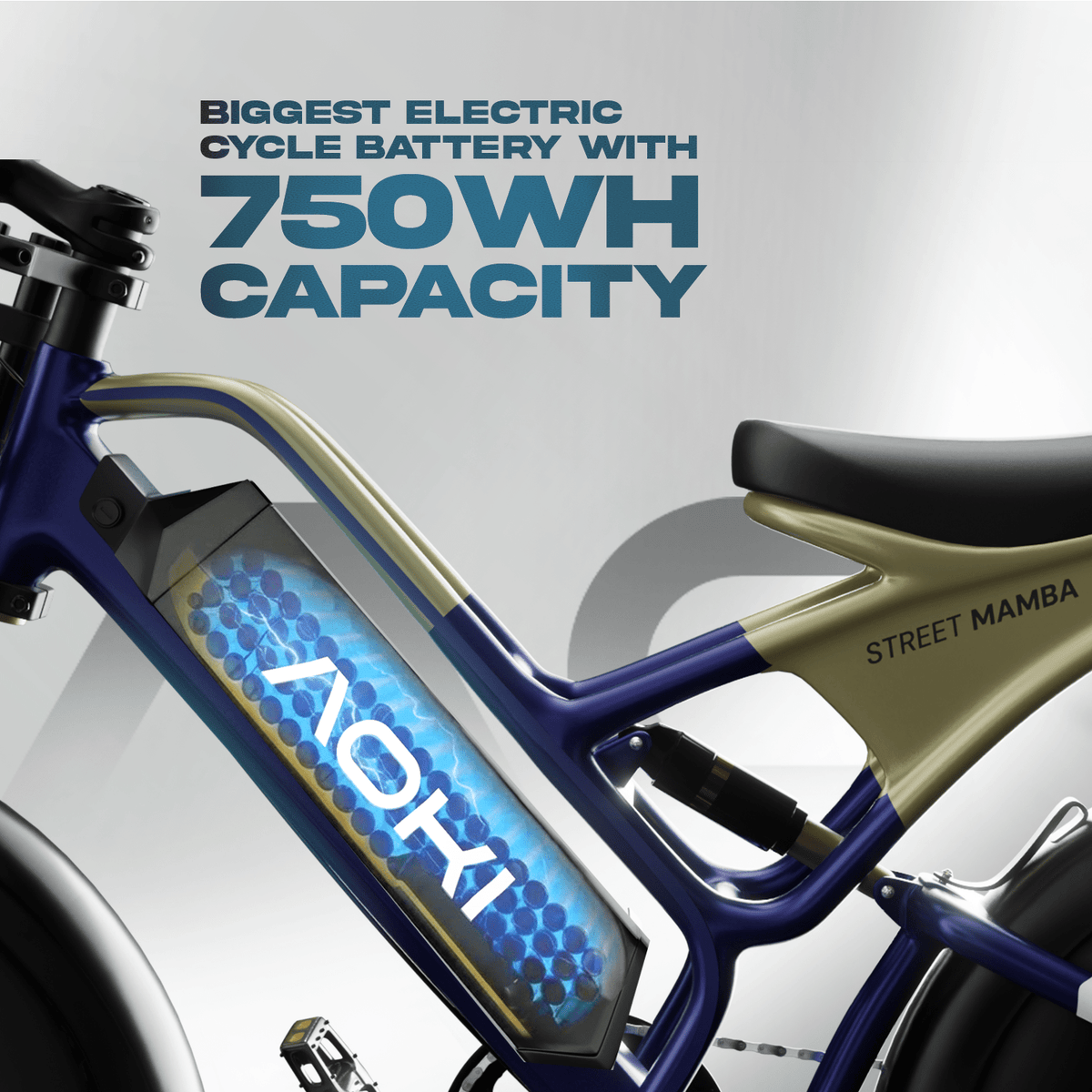 Street Mamba – Best Long Range Fat Tyre Electric Cycle in India | Midnight Blue - Aoki