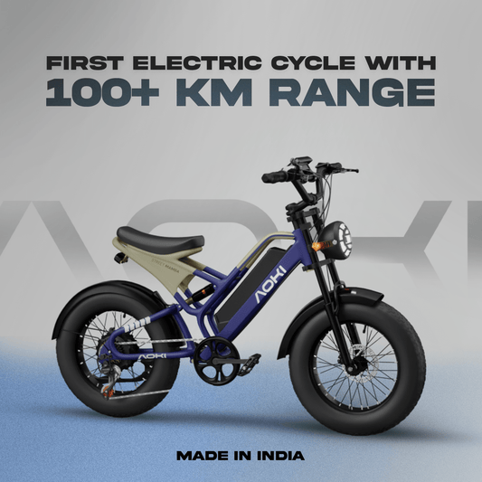 Street Mamba – Best Long Range Fat Tyre Electric Cycle in India | Midnight Blue - Aoki