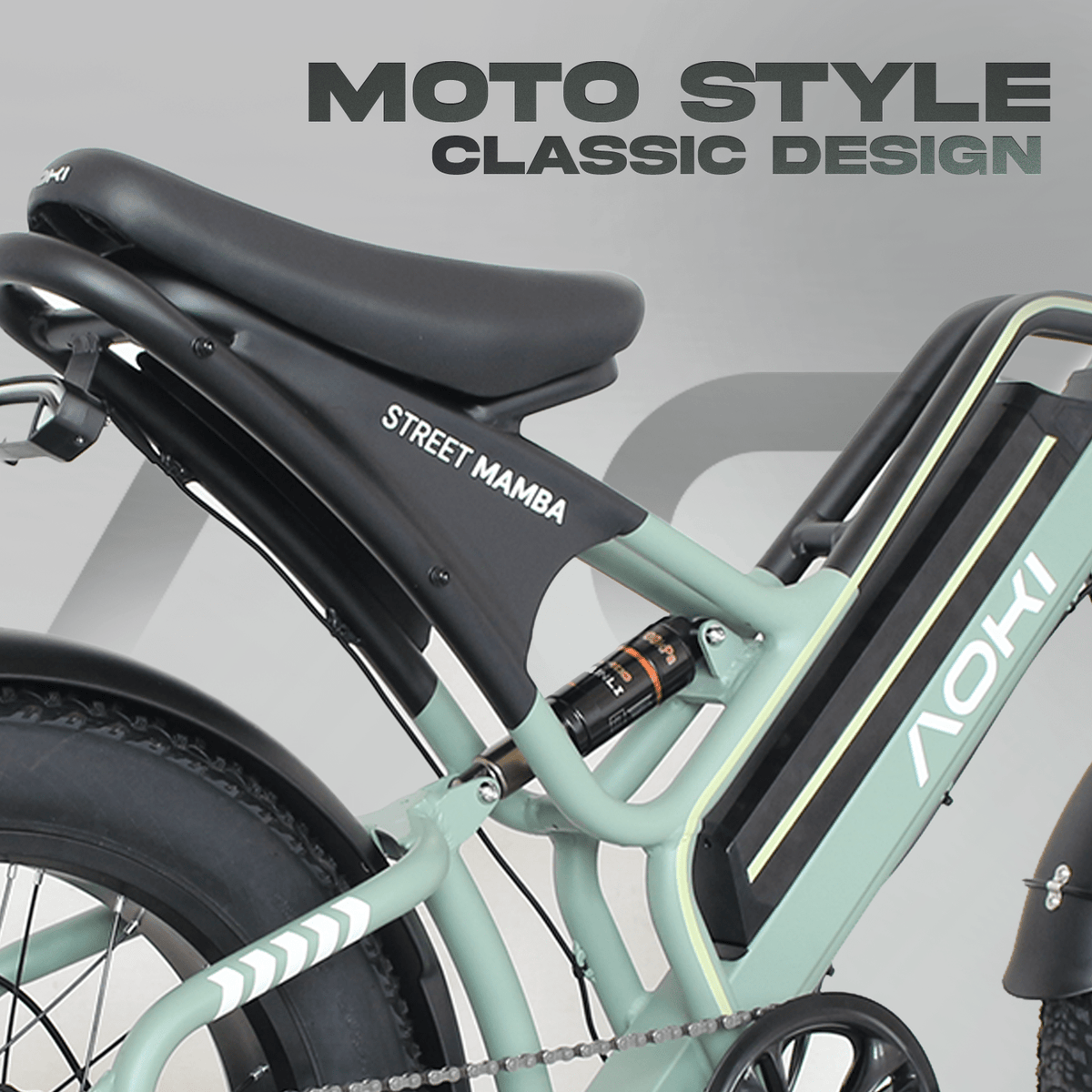 Street Mamba – Best Long Range Fat Tyre Electric Cycle in India | Vapor Green - Aoki