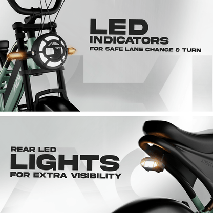 Street Mamba – Best Long Range Fat Tyre Electric Cycle in India | Vapor Green - Aoki